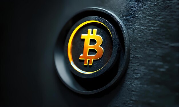 Photo bitcoin logo button