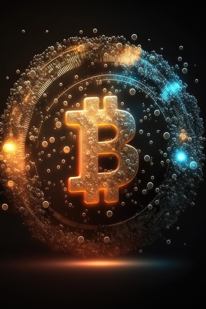 생성 AI 기술이 적용된 Bitcoin_logo_logo_and_emblem_of_lock_Financial