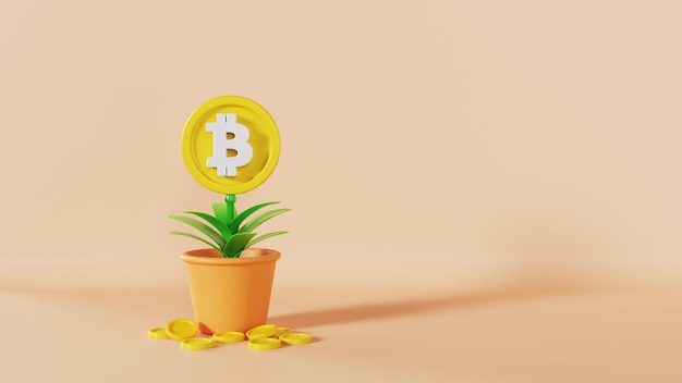 Bitcoin Money Plant Tree with Background