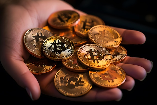 Bitcoin munten stockfoto concept