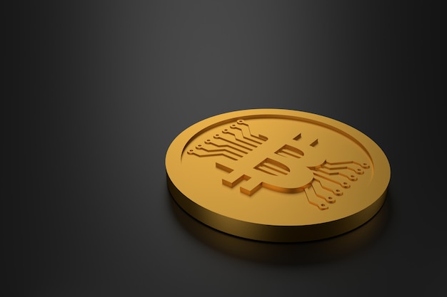 Bitcoin muntgeld. 3d-rendering.