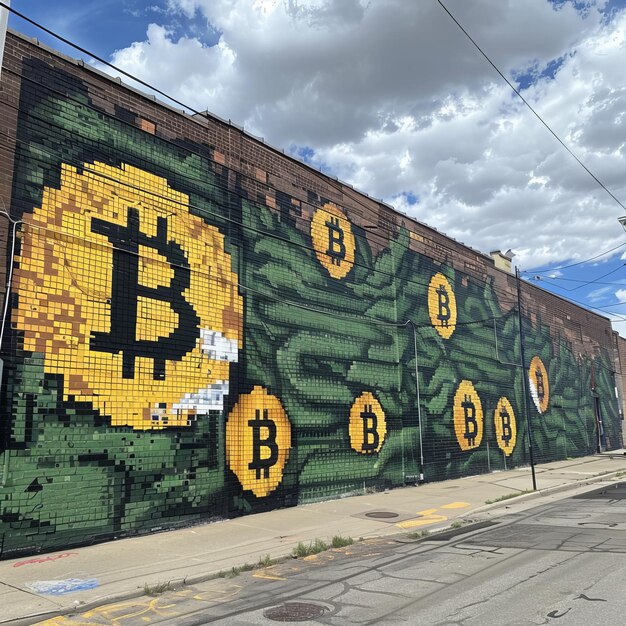 Bitcoin Mural Adorning Building Facade