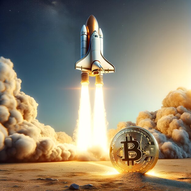 Bitcoin Rocket Launch Concept