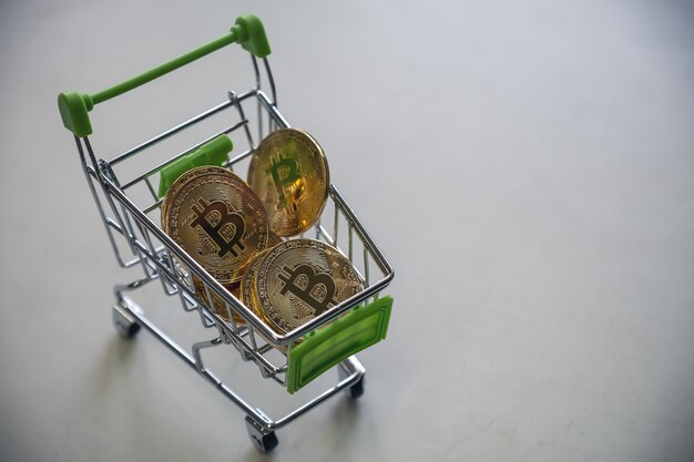 Bitcoin in small pushcart 