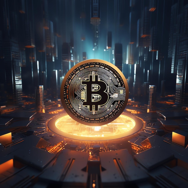 bitcoin square concept AI generated image