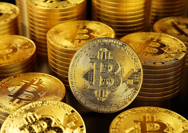 Foto pila di bitcoin