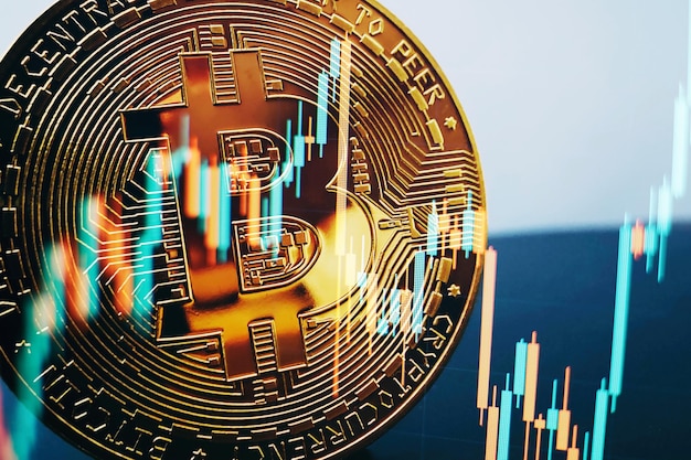 Bitcoin Stock Growth Chart shows a strong increase in the price of bitcoin Investing in virtual assets