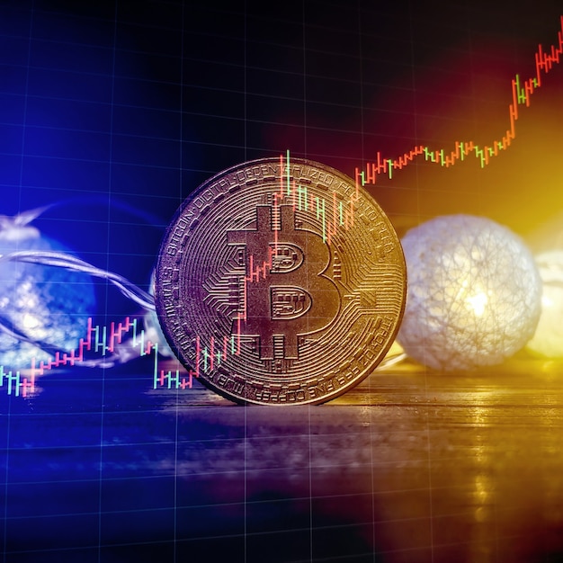 Bitcoin Stock Growth Chart toont een sterke stijging van de prijs van bitcoin