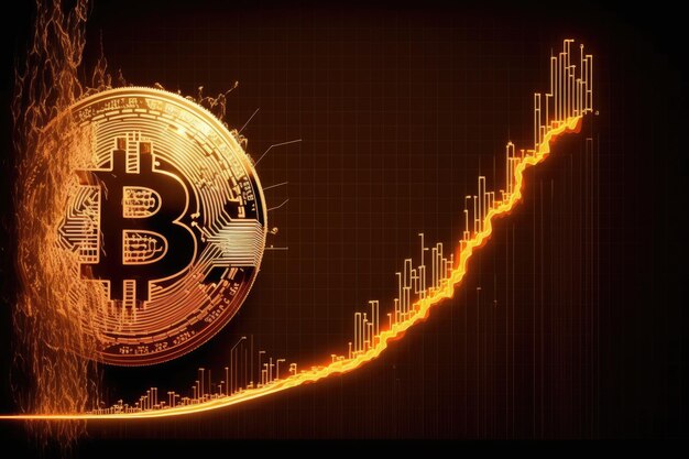 Bitcoin Stock Market Concept for Cryptocurrency Financial Growth Chart from USD to BTC Cryptocurrency BTC Bitcoin