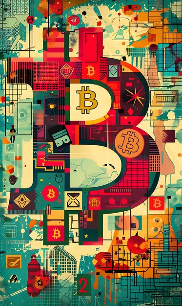 Bitcoin Symbol Blended With Political Symbols and Iconic Fi Illustration cryptocurrency Backgroundg