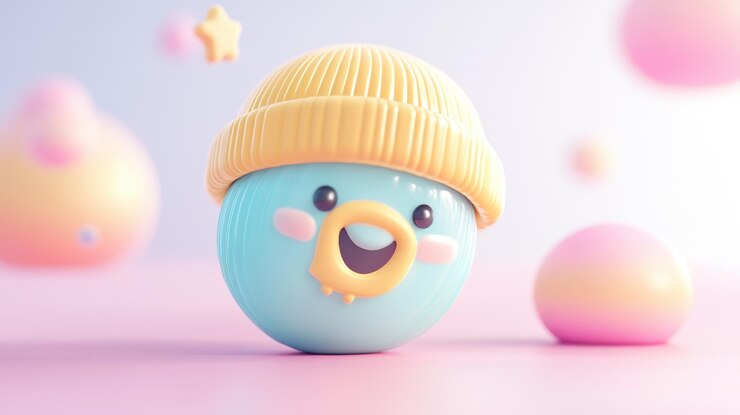 Photo bitcoin symbol in chibi style with pastel colors and clouds