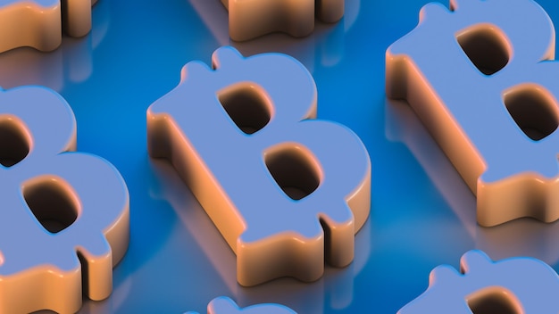 Bitcoin symbol Colorful illustration on the theme of cryptocurrencies