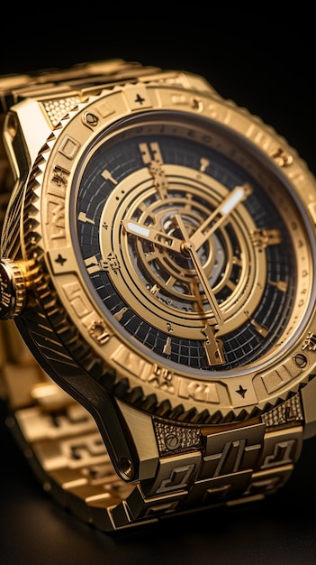 Bitcoin symbol face watch very expensive gold and diamonds