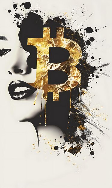 Photo bitcoin symbol integrated into a glamorous fashion illustra illustration cryptocurrency backgroundt