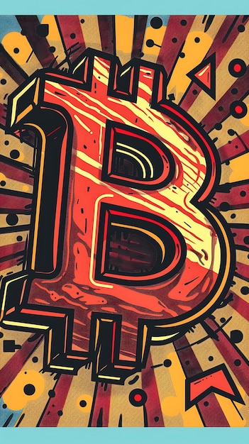 Photo bitcoin symbol integrated into a satirical and humorous ill illustration cryptocurrency backgroundu