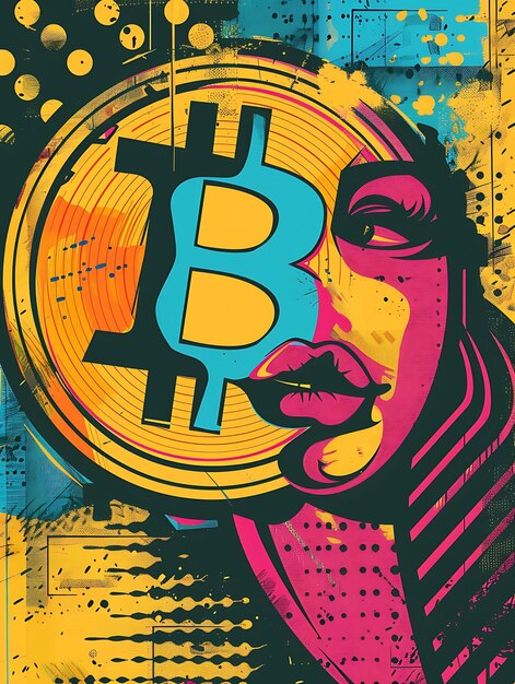 Foto simbolo di bitcoin raffigurato come un'illustrazione sensuale con una t illustrazione di criptovaluta sfondio