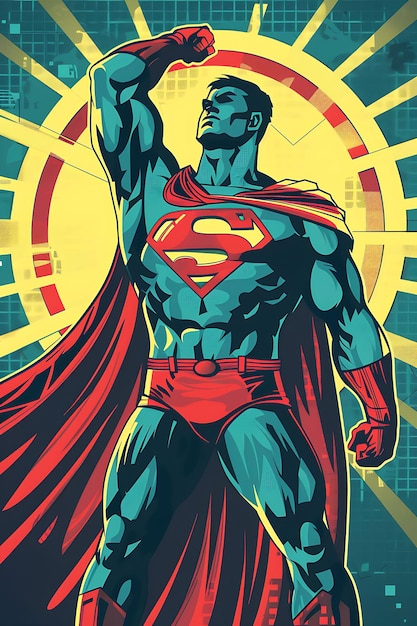 Bitcoin Symbol Portrayed as a Superhero With a Comic Book S Illustration cryptocurrency Backgroundt