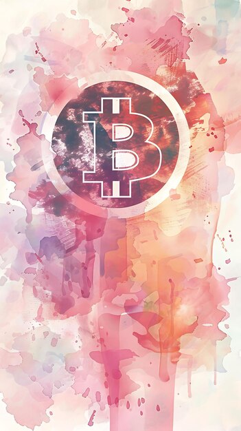 Bitcoin-symbool opgenomen in een modieuze illustratie met illustratie cryptocurrency achtergrondh