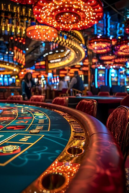 Bitcoin Themed Casino With Gamblers Playing Games and Bit Crypto Concept Trending Background Photo