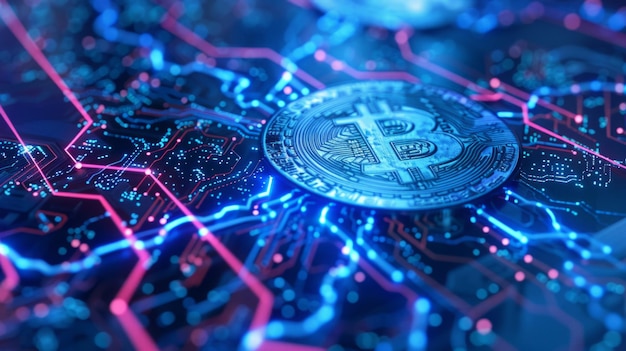 bitcoin on top of computer chip