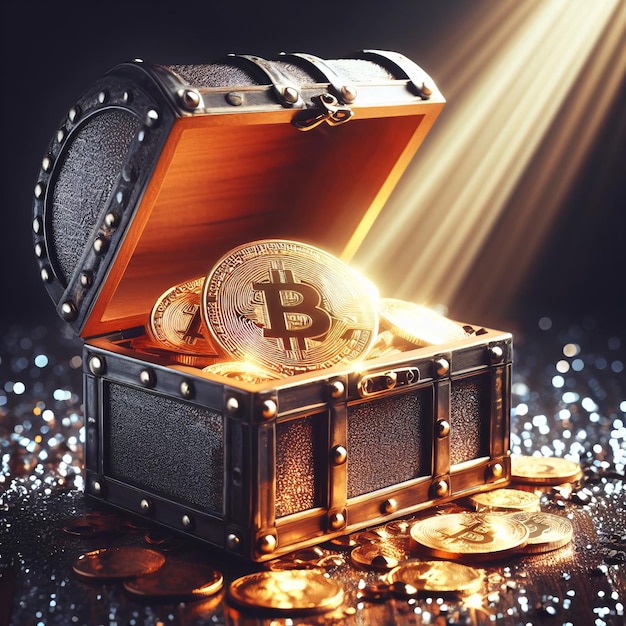 Photo bitcoin valuable tresure