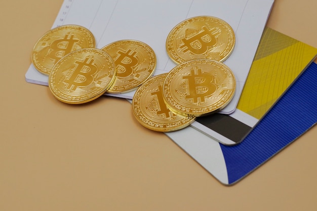 Foto bitcoin van geld in de toekomst.