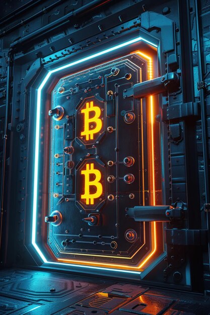 Photo bitcoin vault door cyber secure