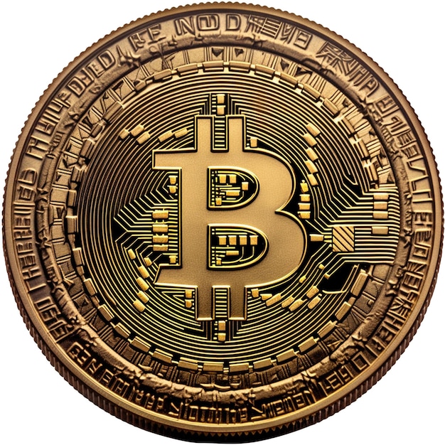 Bitcoin virtual currency isolated on white background Generative AI