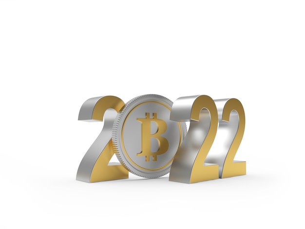 Photo bitcoin with number new year