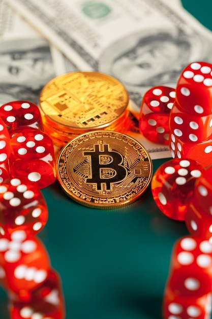 Bitcoins, dollars and dices.