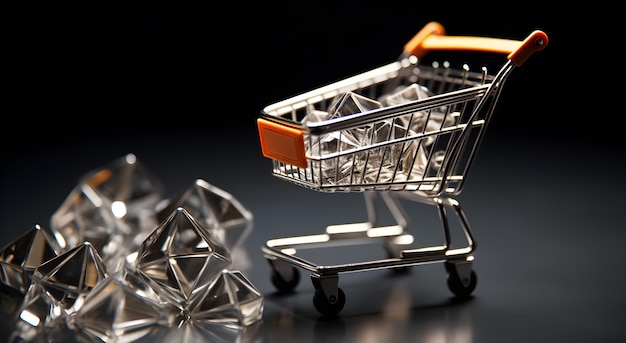 bitcoins_in_a_shopping_cart_on_a_dark_background