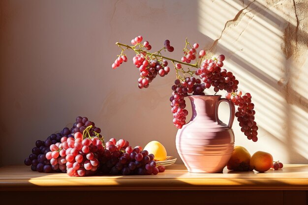 Bite of the gods a jar of wine and sweet treasures of nature