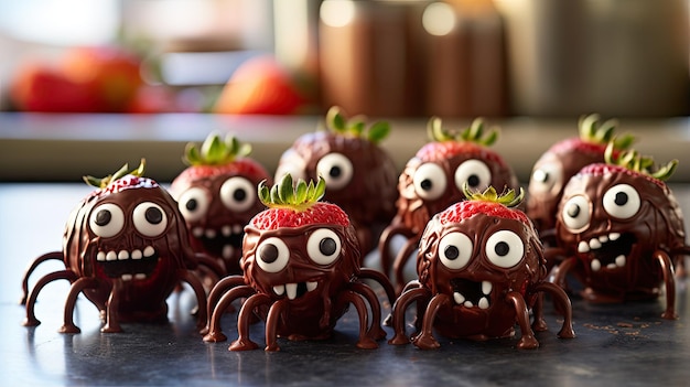 Bite-grote chocolade bedekte aardbeien monsters