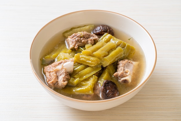 Bitter gourd with pork spare rib soup, Asian food style