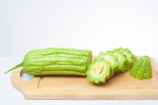 Bitter melon on white background