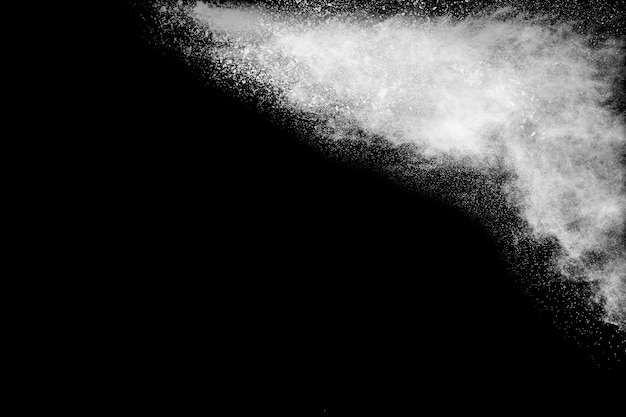 Photo bizarre forms of  white powder explosion.