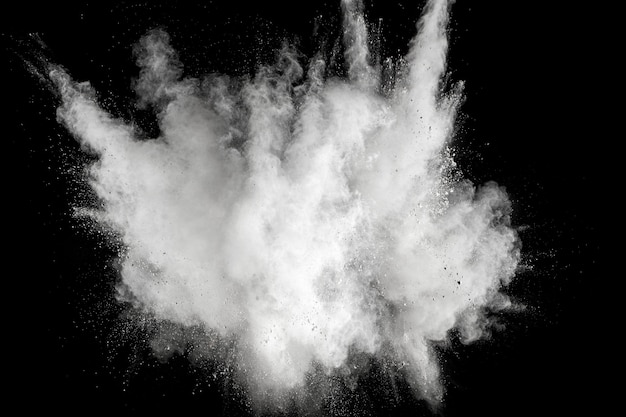 Photo bizarre forms of of white powder explosion