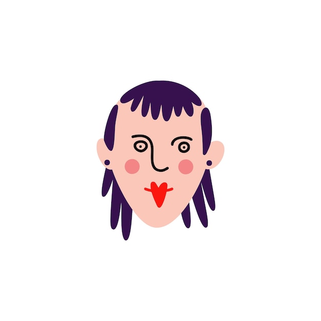 무서운 얼굴을 가진 이상한 어린 소녀