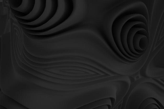 Black 3D biomorphic background