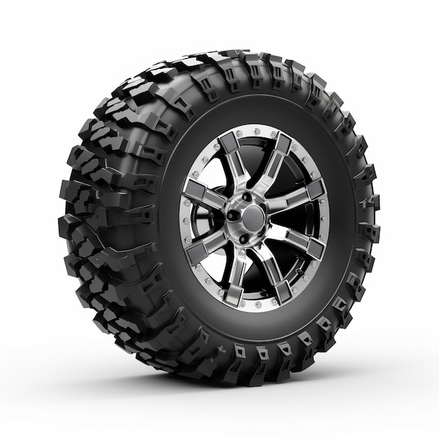 Black 4wd Atv Tire Chromeplated Crystalline Geological Design