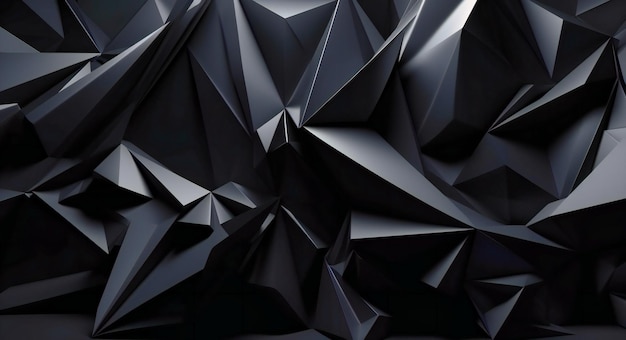 A black abstract background has triangles on it