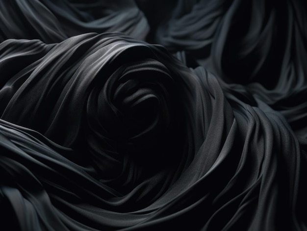 黒い抽象的な背景高級な布ジェネレーティブAI技術で作成された背景のためのエレガントな織物