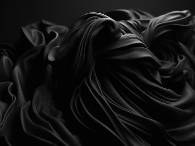 Черный абстрактный фон из роскошной ткани элегантная ткань для фона, созданная с помощью технологии генеративного искусственного интеллекта