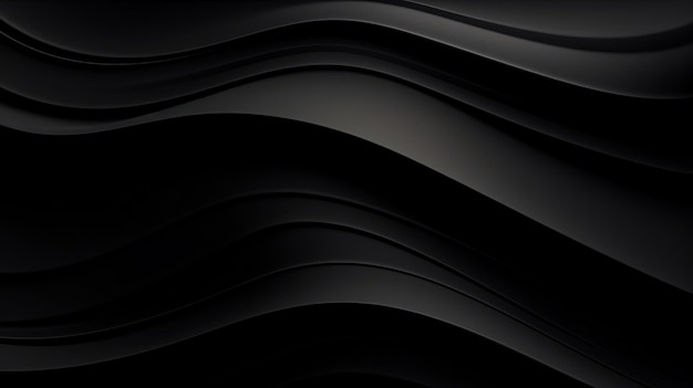Black abstract background with smooth lines in waves Dynamic Flowing white background