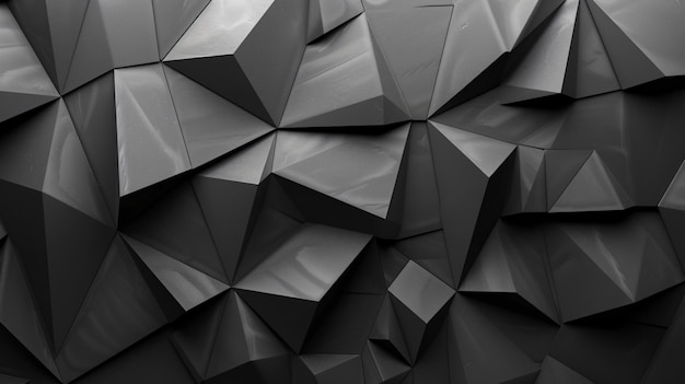 Black abstract background with triangles