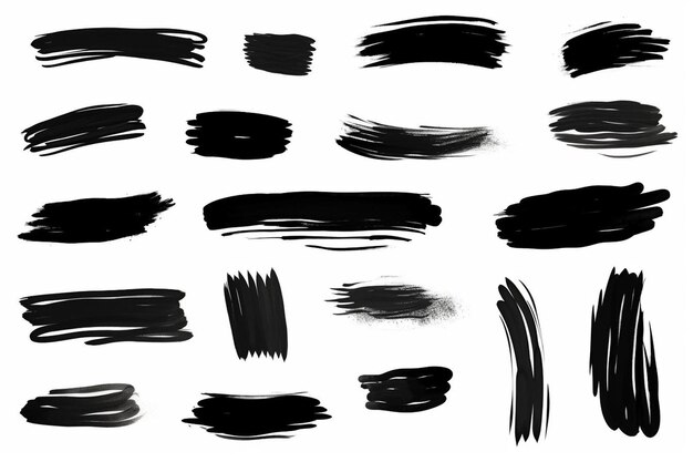 Photo black abstract brush stroke painting element se