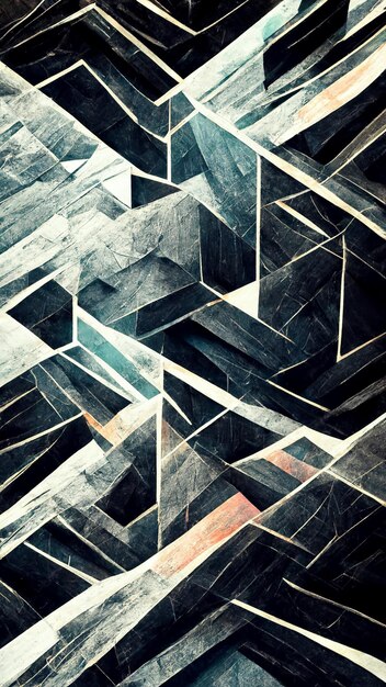 Black abstract geometric background Modern shape concept 3D illustration