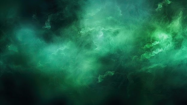 Fusion of Shimmering Blue and Green Glitter, Creating a Misty Steam Cloud  on a Dark Black abstract art background. Color mist. Ink water. Haze  texture. Fantasy night sky. AI Generated 27172652 Stock