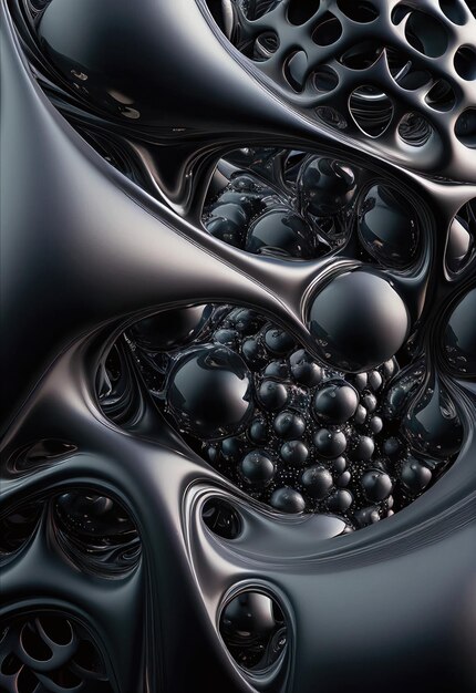 Black abstract liquid texture generated by artificial intelligence