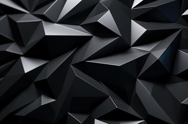 черный абстрактный многоугольный фон